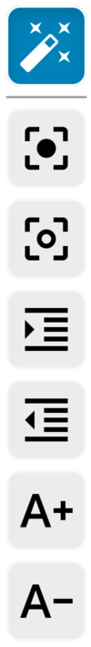 Customization options bar